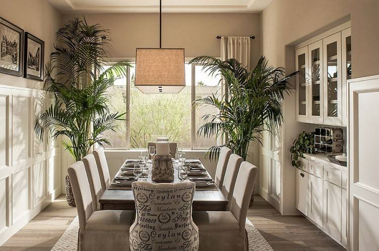 dining room with plants