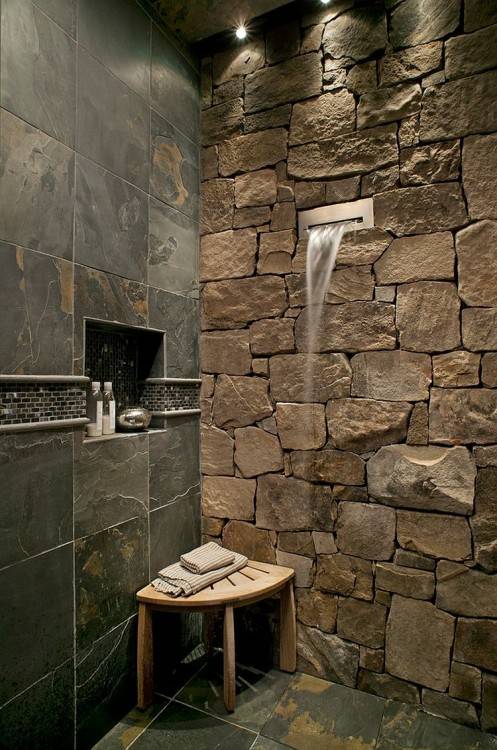 pebble stone tile bathroom ideas