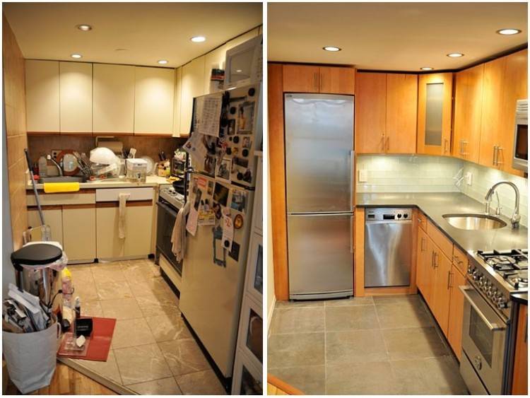 Our Ikea kitchen renovation! Akurum base cabinets in grey and Lindigo upper cabinets